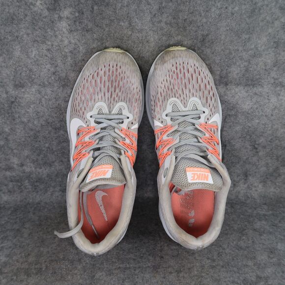 Nike Shoes Womens 9 Athletic Trainer Zoom Winflo 5 Running Comfort Grey Orange - Picture 8 of 14